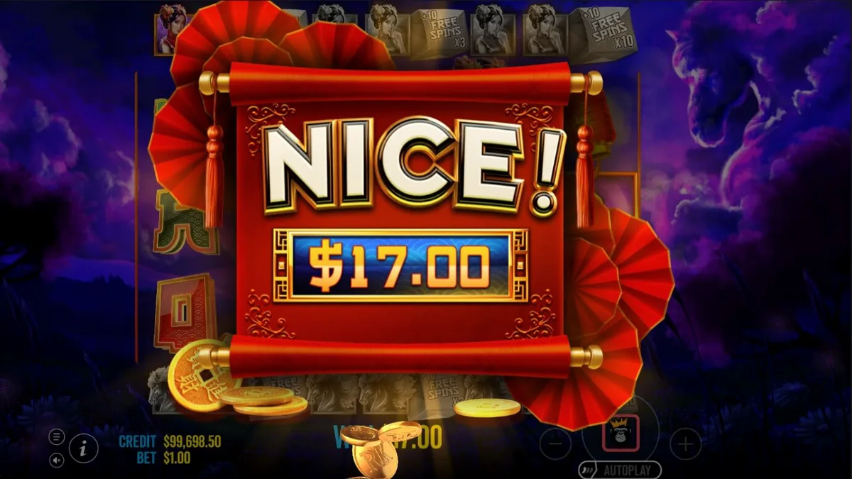 Floating Dragon Wild Horses slot machine theme